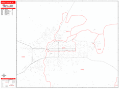 Great Falls Digital Map Red Line Style